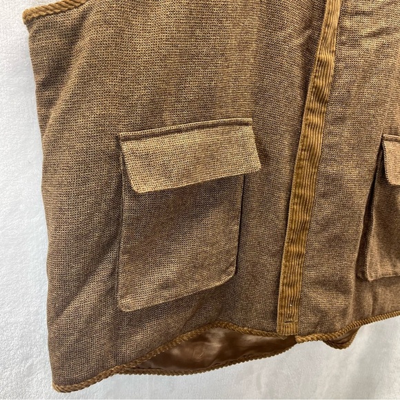 Hickey Freeman Brown Tweed Corduroy Men Field Barn Vest XXL English Countryside - Picture 4 of 13
